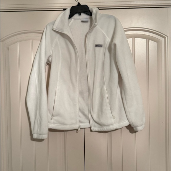 White Zip Up Columbia Jacket - Picture 1 of 3